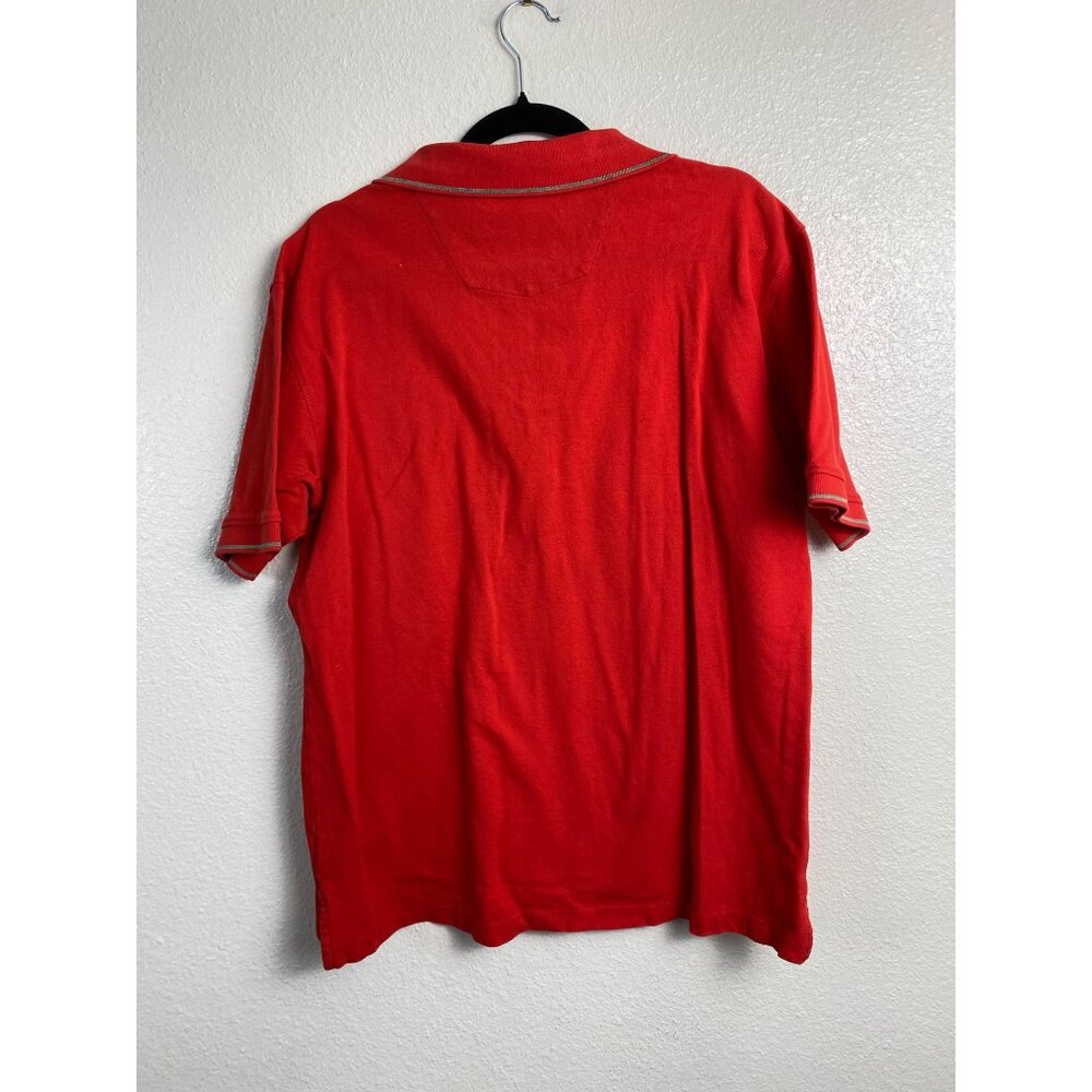 Robert Graham Mens Red Polo Shirt size Large Cotton Floral Embroidered Golf vaca - Picture 2 of 14